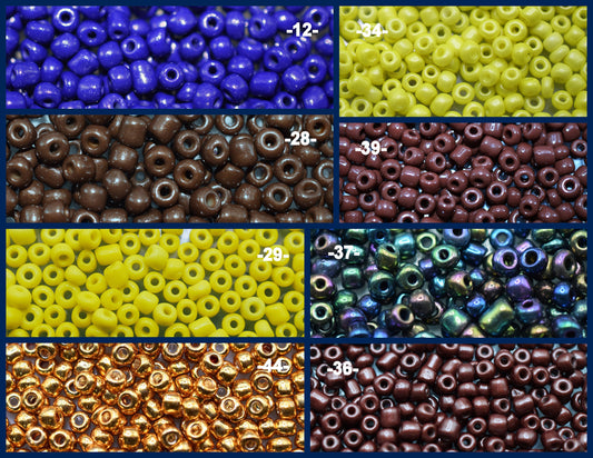 Glass Seed Beads Size 6/0 Sale by Pound Solid Color Jewelry Making High Quality Color and Cut 8 Different Colors Approximate 3mm-4mm