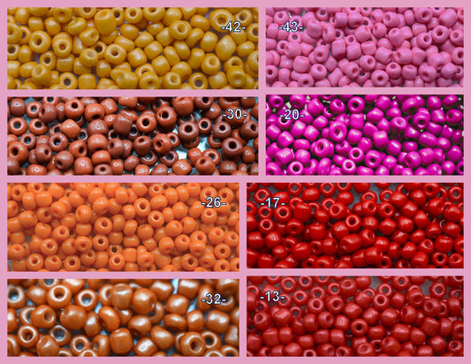 Glass Seed Beads Size 6/0 Sale by Pound Solid Color Jewelry Making High Quality Color and Cut 8 Different Colors Approximate 3mm-4mm