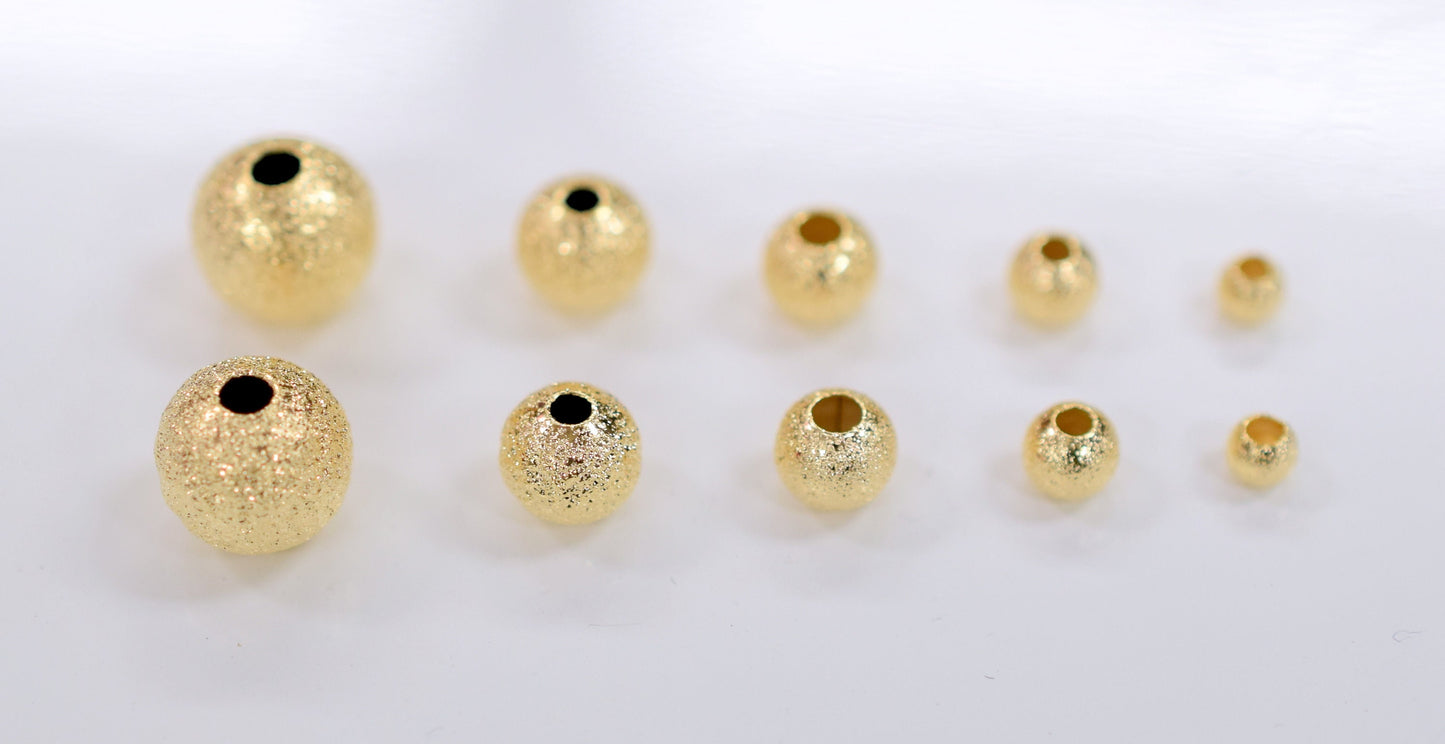 14K Gold Filled Round Beads, Stardust Ball, Various Sizes 3mm, 4mm, 5mm, 6mm, 8mm, 10mm  Spacer Findings Beads Jewelry USA Seller - BeadsFindingDepot