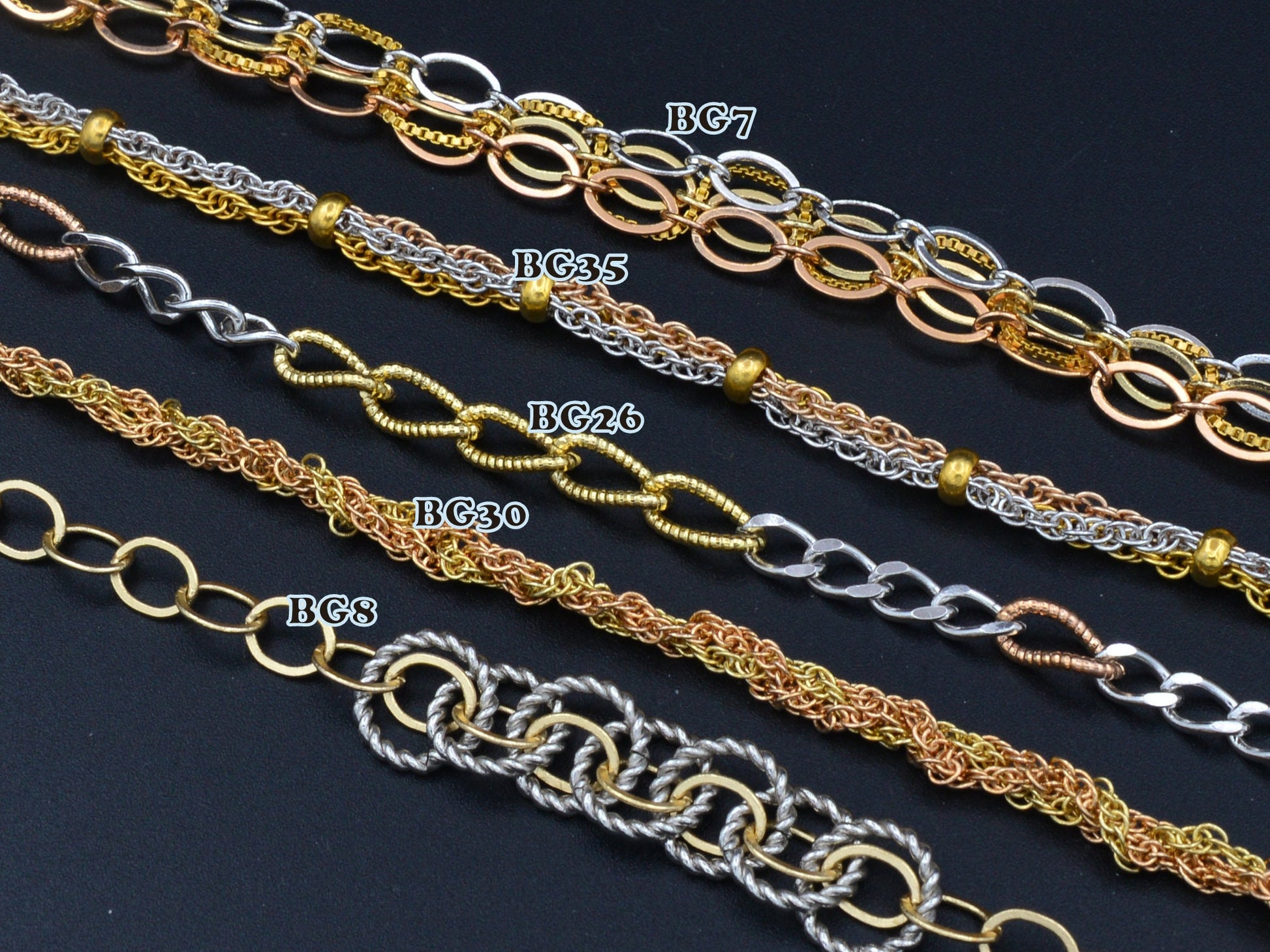 Women's Gold Bracelet Cuban/Curb/ Link Chain With Multi colors Gold/Rose Gold/White Gold bohemian Bling for Jewelry Making tarnish resistant