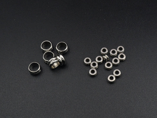Stainless Steel Double Roundel Plain Spacer Beads Size 5mm, 8mm Big Hole Jewelry Findings Supply For Jewelry Making and Wholesale