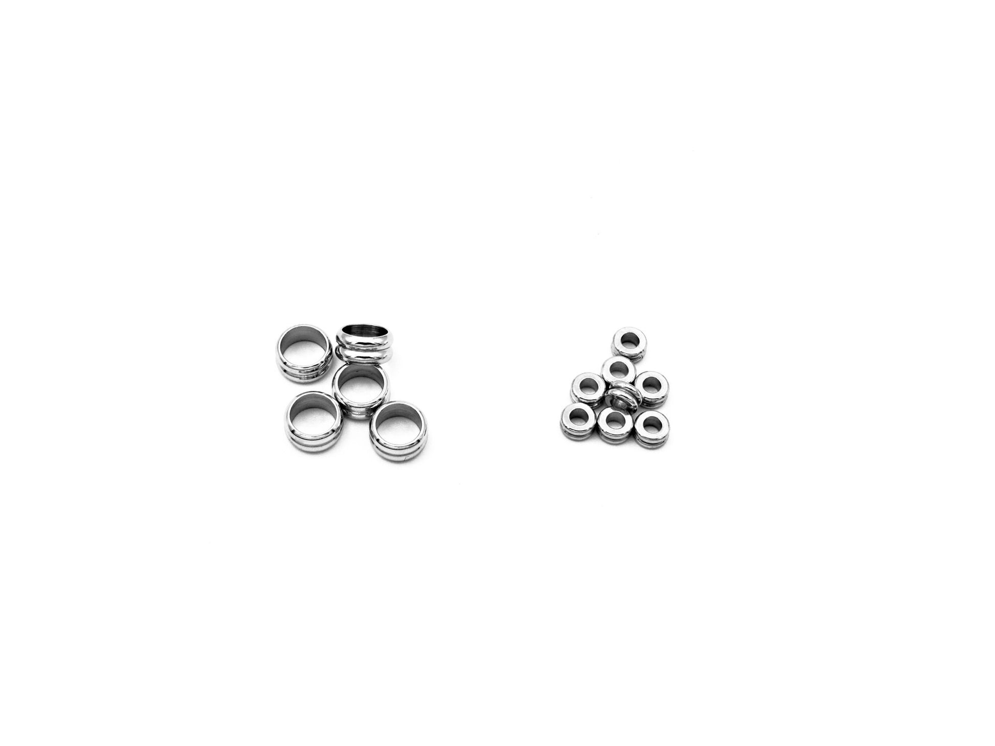 Stainless Steel Double Roundel Plain Spacer Beads Size 5mm, 8mm Big Hole Jewelry Findings Supply For Jewelry Making and Wholesale