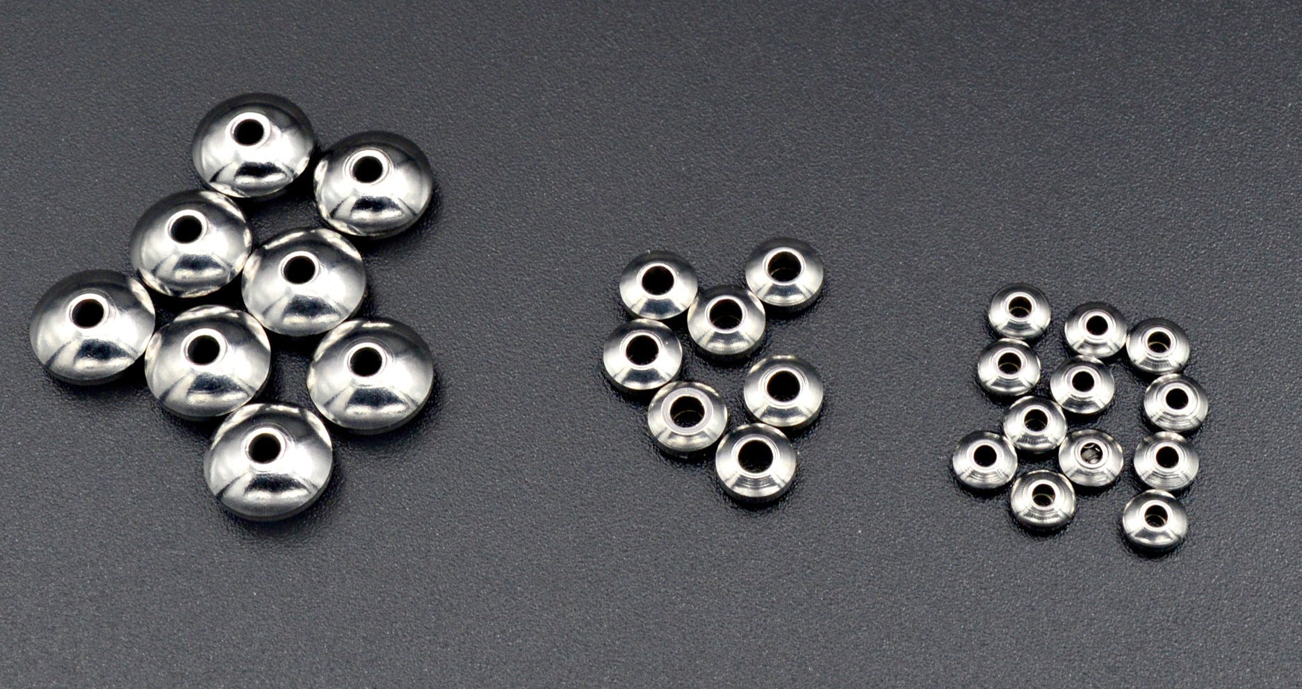 20 PCs Stainless Steel Silver Wheel Roundel Plain Spacer Beads Size 4mm, 5mm,8mm Jewelry Finding Supply For Jewelry Making