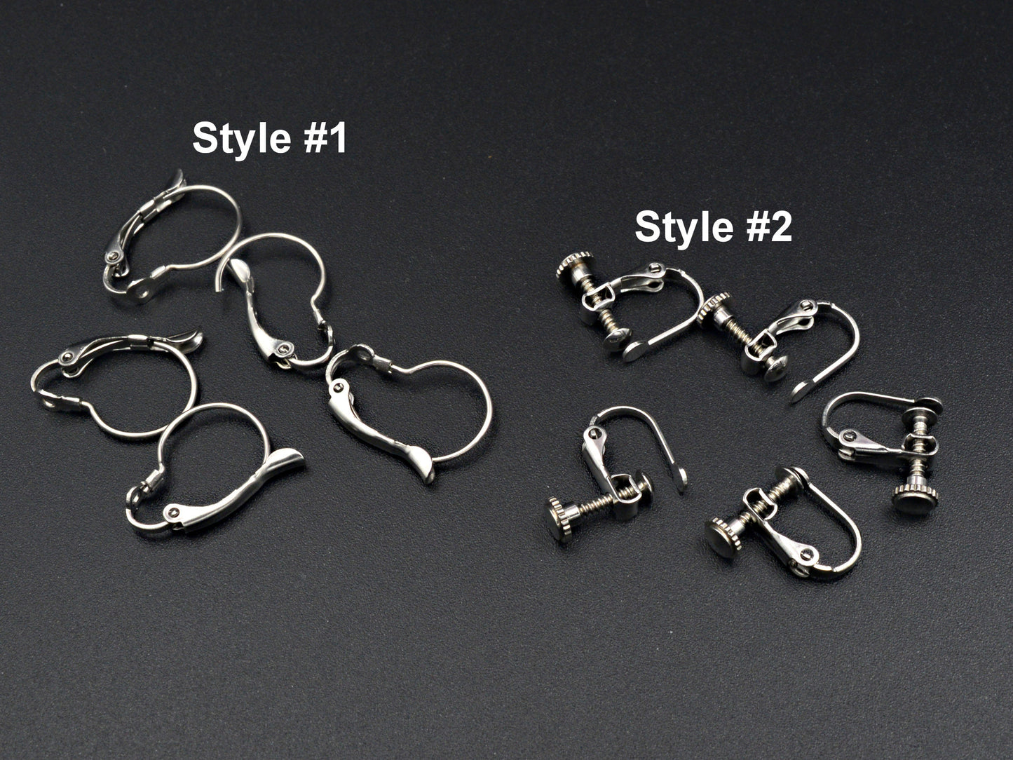 12 PCs Stainless Steel Earring lever back and Screw hook Jewelry Findings Supply For Jewelry Making and Wholesale