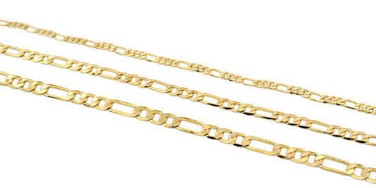 3Ft/PK 14K Gold Filled Chain Figaro Curb Necklace personalize Width 2mm/3mm/3.8mm findings for Jewelry Supplier and Wholesale