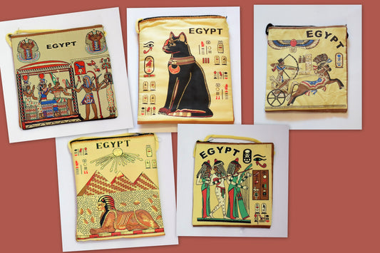 Egyptian Fabric Bags 7x8 Inches For many occasions Light weight long strip Double Face Art Picture it is a piece of art gift for everyone