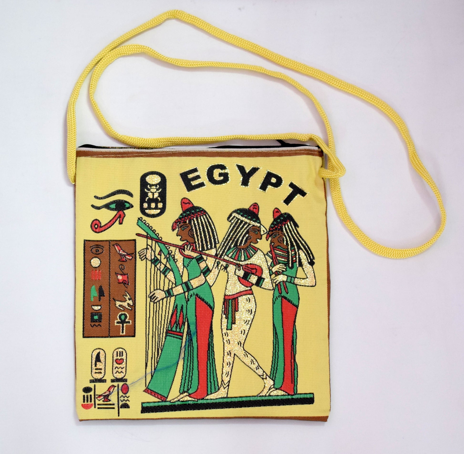 Egyptian Fabric Bags 7x8 Inches For many occasions Light weight long strip Black Back Velvet it is piece of art gift for everyone
