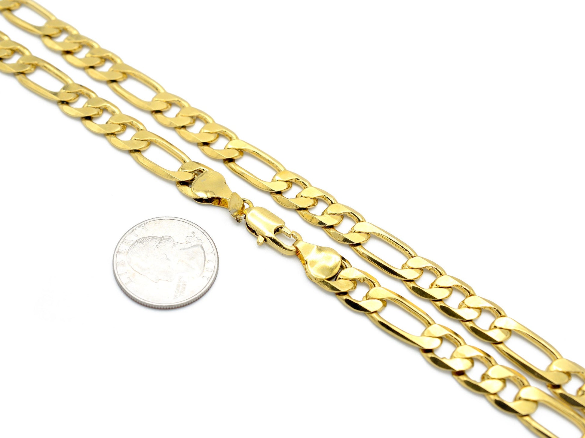 Waterproof Men/Women Figaro Curb Chain Gift Necklace 18K Gold Filled EP 2mm/3mm/4mm/5mm/6mm/7mm/10mm/11.5mm For jewelry Maker and wholesale