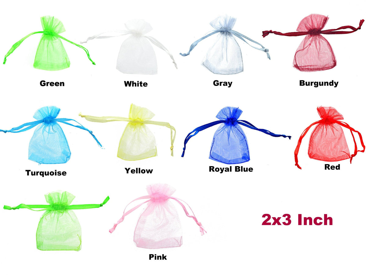 Jewelry Pouch necklace personalized gift bag organza mothers day women case 2x3 Inch Party Wedding Favors Colors