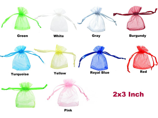 Jewelry Pouch necklace personalized gift bag organza mothers day women case 2x3 Inch Party Wedding Favors Colors