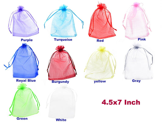 Jewelry Pouch necklace personalized gift bag organza mothers day women case 4.5x7 Inch Party Wedding Favors Colors