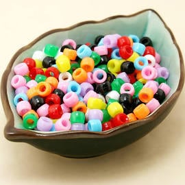 Plastic Pony Beads size 9x6mm Multicolored Large Hole Beads to Make your own bracelet jewelry