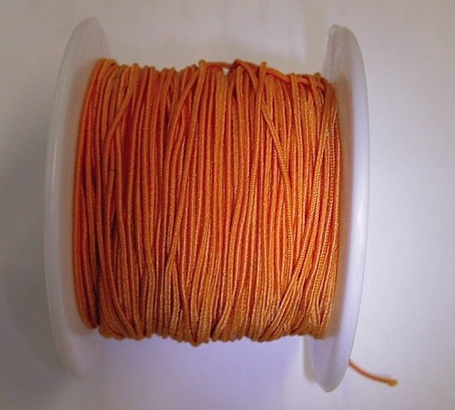 Cord, stretch, polyester and elastic, Dark Orange Color, 20 yards, Size 1.0mm