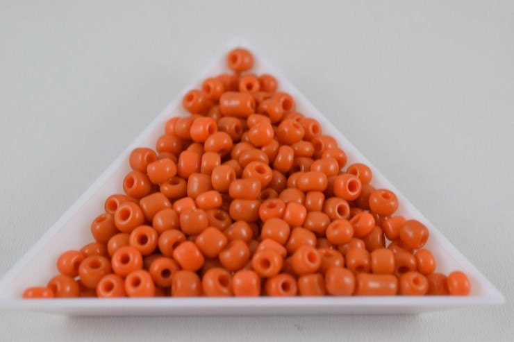 Seed Beads Glass Beads Dark Orange Size 6.0 Sold by 1 LB/ Pound Size 6/0 are 3mm, 4mm Beads