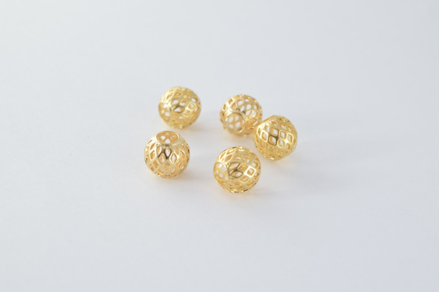 Beaded Jewelry 10mm Gold Filled EP Diamond Cut Round Ball 10mm Bead Hole Size 4mm GF3366 18KGF