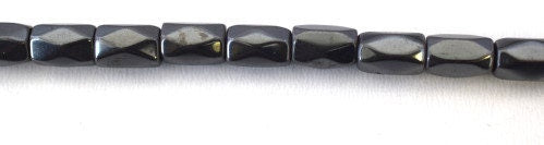 5x8mm Tubular Faceted Hematite Beads, Sold by 1 strand of 54 pcs, 1mm hole opening, 35grams/pk