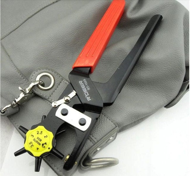 Professional RT-1025 6 Holes Revolving Leather Puncher Pliers Clinching Tool