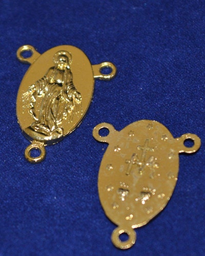 Gold Plated Religious Medal Of Rosary Connector