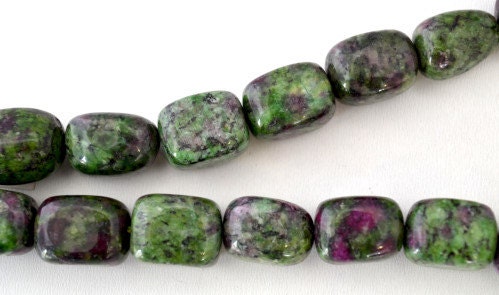 Ruby Zoisite Gemstone Beads 17x12mm, Stone Ruby Zoisite Stone Beads, Sold by 1 strand of 25pcs, 1mm hole opening