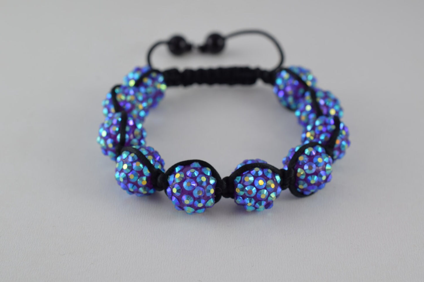 Resin Rhinestone Beads 12mm Macrame Hand Made Bracelet 3 dollars for dozen 6 colors 10 Resin beads in one bracelet